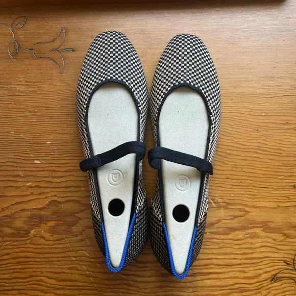 Rothy's Black and Cream Checkered Loafers - Picture 2 of 6